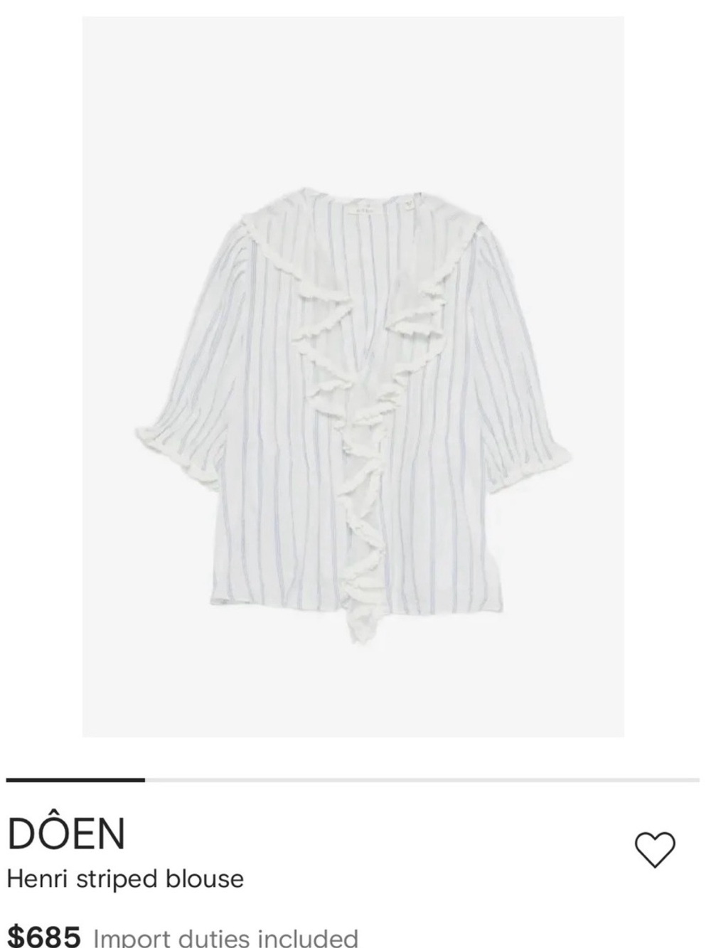 NWOT Doen Henri Top
